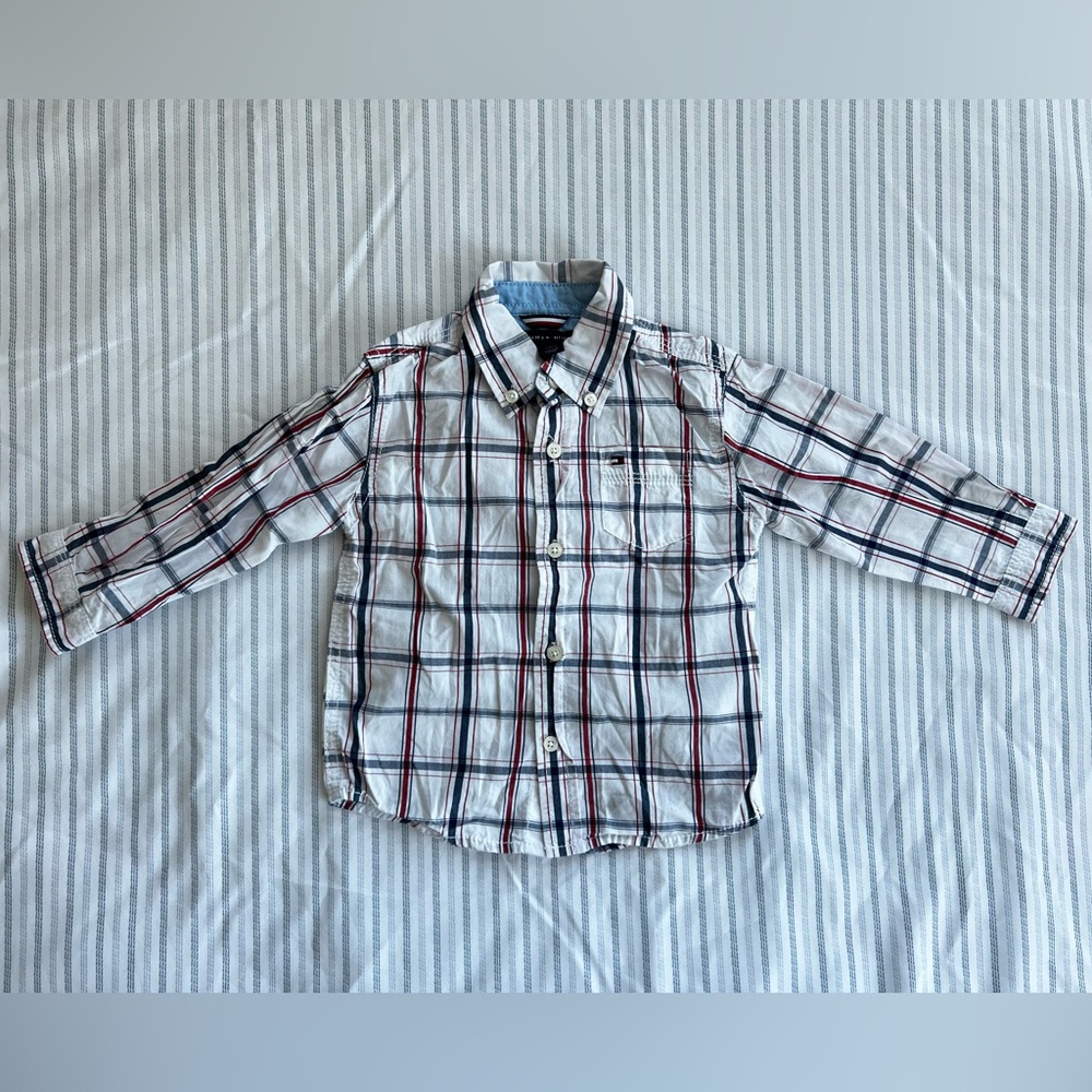 Tommy Hilfiger Red and Blue Plaid Button Down